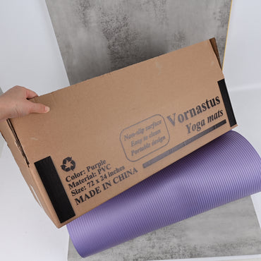 Vornastus Purple PVC Yoga Mat Non‑Slip, Durable Fitness Mat with Excellent Grip & Cushioning