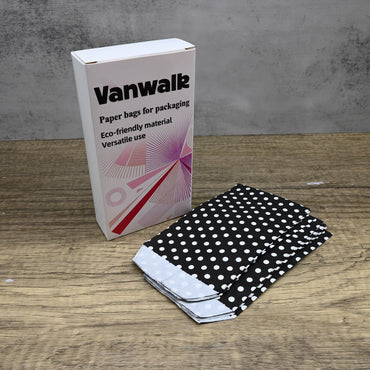 Vanwalk Paper Bags for Packaging Black Kraft Paper Bags with Sturdy Handles for Gifts Retail and Party Favors