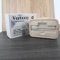 Vcexxxxy Eco-Friendly Wheat Straw Lunch Box Nordic White Leak-Proof Container for On-the-Go Meals
