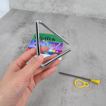Vfgffrh Professional Triangle Percussion Instruments High-Quality Steel Triangle Bell with Striker