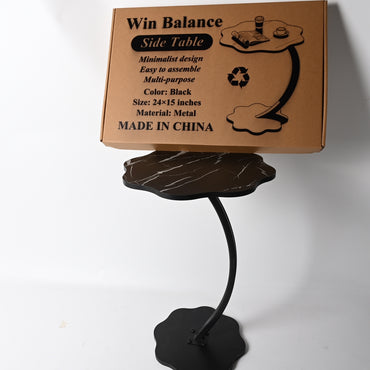 Win Balance Metal Side Table Cream Themed Minimalist End Table for Living Room Bedroom