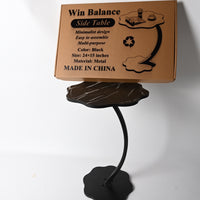 Win Balance Metal Side Table Cream Themed Minimalist End Table for Living Room Bedroom
