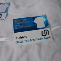 图形 White Cotton T-shirts Classic Fit Breathable Machine Washable for Everyday Wear
