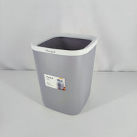 Elqoged Stylish Square Trash Can Gray Durable Plastic Design, Compact Size for Home and Office Use