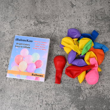 iBaloneKoo Balloons Round Rubber Balloons for Parties and Celebrations Durable Stretch Friendly for Birthday Wedding and Event Decor