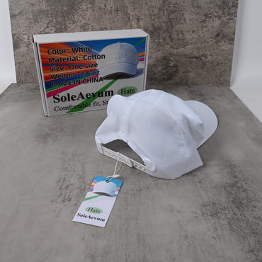 SoleAevum Hats White Baseball Cap Lightweight Breathable Soft Cotton Adjustable One Size Fit for Everyday Wear