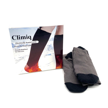 Climiq Electrically heated socks Grey And Black Cotton Unisex 3.7V 45-55℃ 4000Mah Rechargeable Foot Warmer Electrically Heated Socks