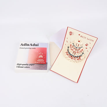 AdiuAdui Printed Birthday Greeting Cards with Envelopes for All Ages