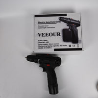 VEEOUR Black 198tV Handheld Electric Drill Dual-Speed Power Drill with Impact Function