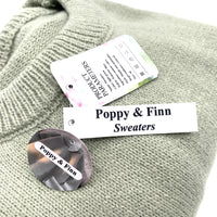 Poppy & Finn Sweaters Light Green 100% Polyester Fiber Round Neck Minimalist Cozy Knitted Sweaters