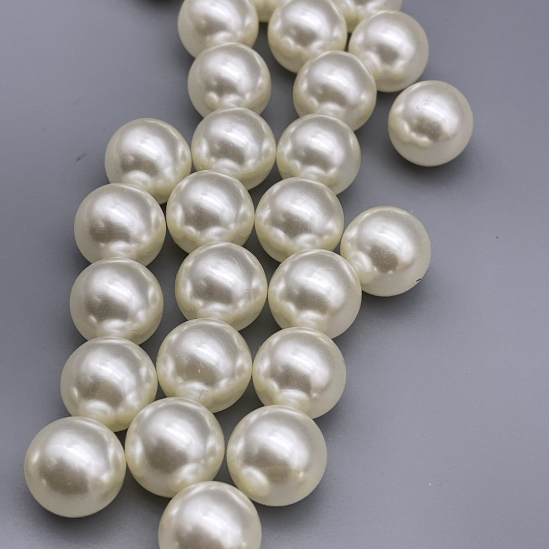 GLBCC Pearl Beads for Jewelry Making, DIY Craft Decoration, White Round Loose Spacer Bead