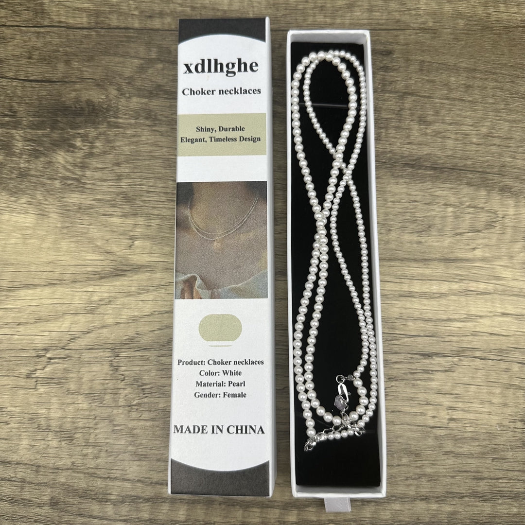 xdlhghe Elegant Pearl Choker Necklace for Women - Timeless Elegance with High-Quality Pearls