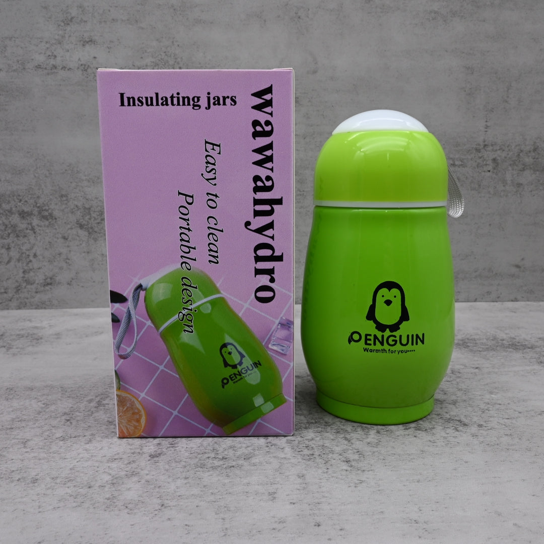 wawahydro Kids' Insulating Jars Penguin-Themed Stainless Steel Water Bottle with Double-Wall Insulation