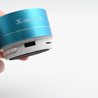 X-nnevat Wireless Speakers - Compact and Stylish Metal Mini Bluetooth Speaker in Blue for On-the-Go Audio Enjoyment