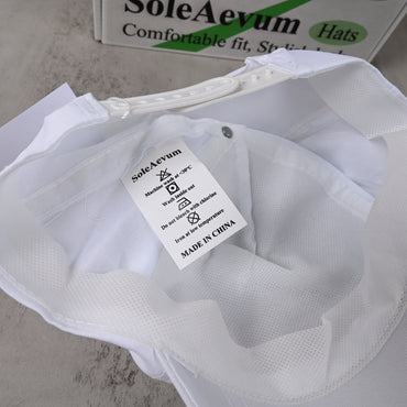 SoleAevum Hats White Baseball Cap Lightweight Breathable Soft Cotton Adjustable One Size Fit for Everyday Wear