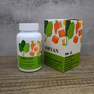 ORYAN Dietary Food Supplements Unflavored Iodine Tablets for Metabolism Support and Thyroid Health