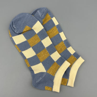 Pedalix Men's Classic Blue Plaid Blue Checkered Socks
