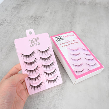 NOTES FOR LATER Daily & Cosplay Make-up Lashes 5 Pairs Small Devil False Eyelashes with Single Fish Line Stem