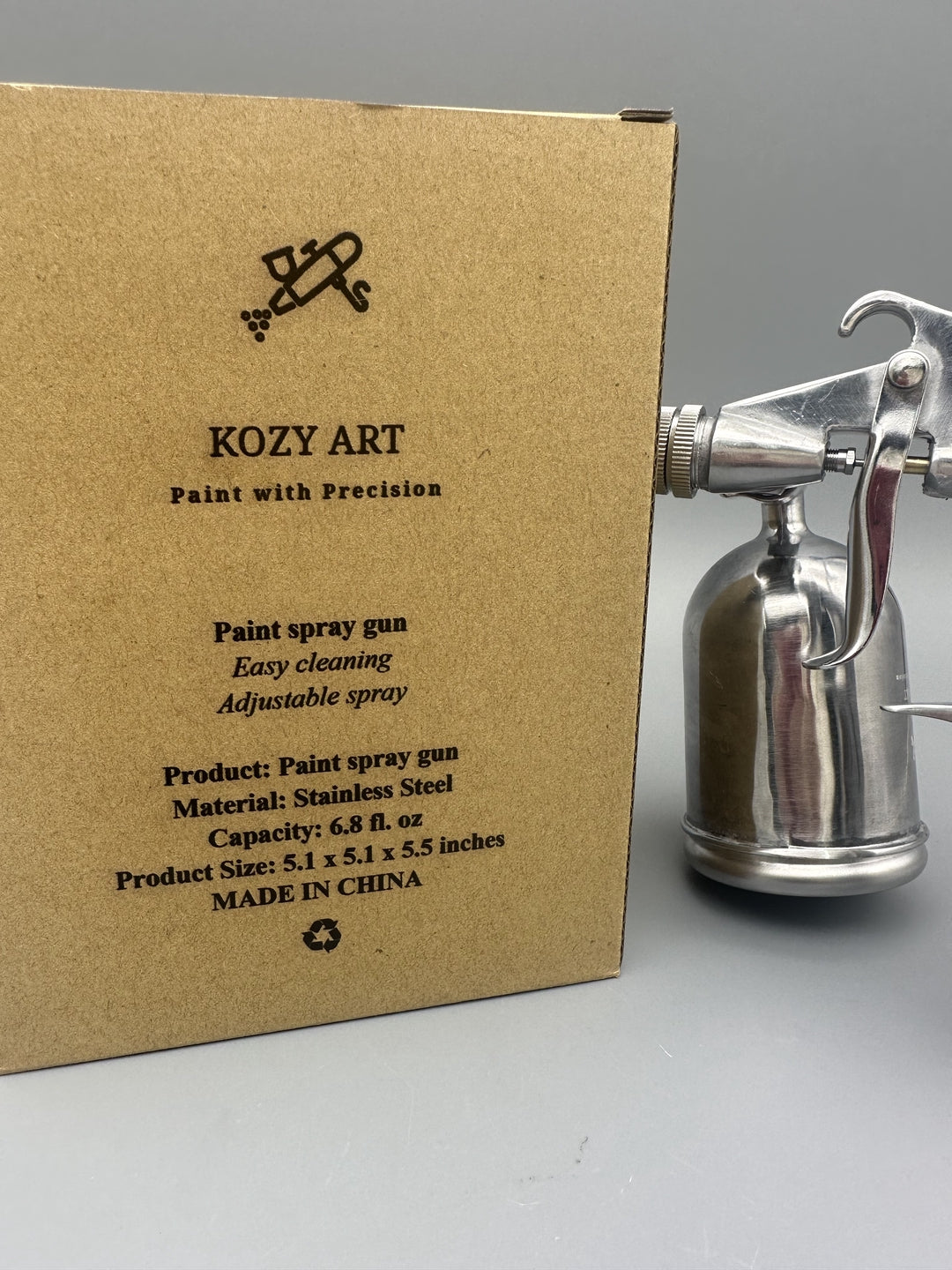 KOZY ART Paint with Precision Paint Spray Gun Professional Sprayer with Precision Nozzle – Low-Overspray Design for Cars, Furniture, Cabinets & DIY Projec