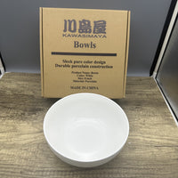KAWASIMAYA Ceramic Soup Bowls Set Dining Bowls for Salad, Pasta, and Rice, Solid Color Porcelain Tableware