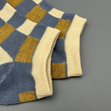 Pedalix Men's Classic Blue Plaid Blue Checkered Socks