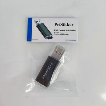 PriSikker Portable USB Memory Card Reader - Sleek U-Shaped Design for Mobile Phones (Black)