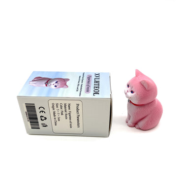 XVLHTEOL Figurines of resin Pink Cat Shaped Resin Figurines Small 5x5x3cm Desktop Decor Animal Statue Craft Gift