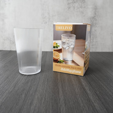 TRELIVO Drinking Glasses Clear Drinking Cups Durable Easy Clean Stackable for Everyday Beverage Use