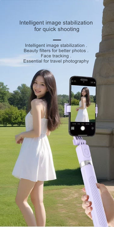 Allywisy Selfie Sticks Bluetooth Selfie Stick Phone Holder White ABS and Stainless Steel Lightweight Extends to 7.3 Inches
