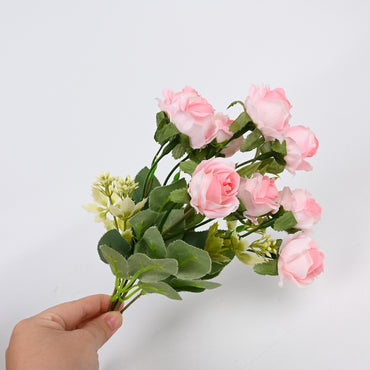 JHSHUDSR Pink Decorative Artificial Flowers of Plastics Realistic Silk-like Artificial Flowers of Plastics for Home and Office Decor