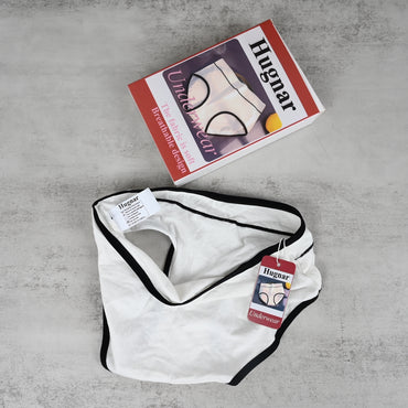Hugnar Classic White Breathable Panties, Soft Everyday Women's Underwear