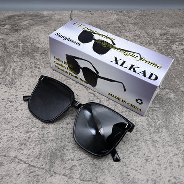 XLKAD Fashion Black Unisex Sunglasses Sleek Versatile UV Protection Contemporary Style