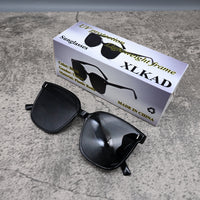 XLKAD Fashion Black Unisex Sunglasses Sleek Versatile UV Protection Contemporary Style