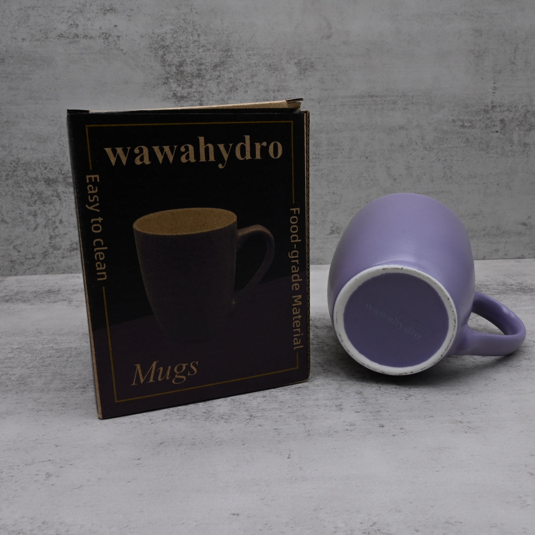 wawahydro Premium Ceramic Mugs: Elegant Purple Drum-Shaped Design for Coffee and Tea Enthusiasts