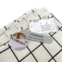 YTSIOQEH Table cloth of textile Grid Pattern Minimalist Design White With Black Lines Decorative Table Cloth
