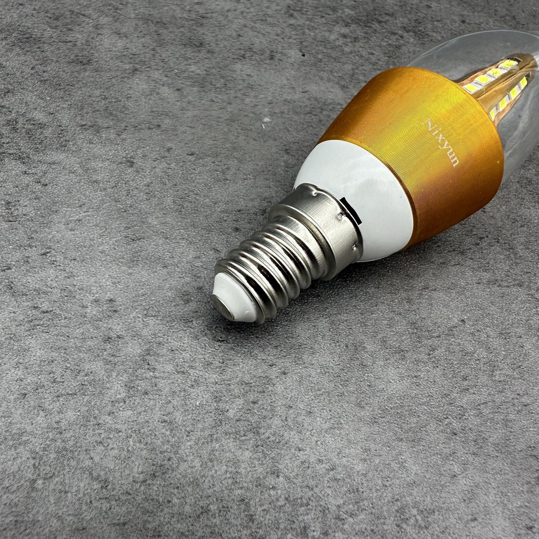 Nixyun Gold LED Candle Bulb Chandelier: Elegant Lamp Bulbs for a Luxurious, Warm Ambiance in Your Home