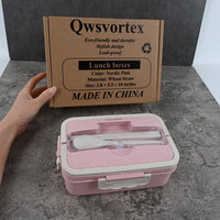 Qwsvortex Square Wheat Lunch Box Nordic Pink Eco Friendly Durable Stylish Design