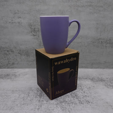 wawahydro Premium Ceramic Mugs: Elegant Purple Drum-Shaped Design for Coffee and Tea Enthusiasts