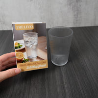 TRELIVO Drinking Glasses Clear Drinking Cups Durable Easy Clean Stackable for Everyday Beverage Use