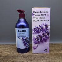 EZRR Body Wash Lavender Scented Moisturizing Shower Gel for Men and Women with Long Lasting Fragrance