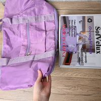 SofVelux Light Purple Travel Duffel Bag Foldable Lightweight Overnight Bag for Gym, Weekends & Getaways