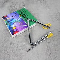Vfgffrh Professional Triangle Percussion Instruments High-Quality Steel Triangle Bell with Striker