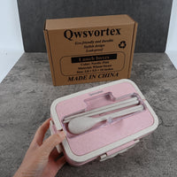 Qwsvortex Square Wheat Lunch Box Nordic Pink Eco Friendly Durable Stylish Design