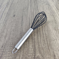 Lelasko 10-Inch Mini Manual Egg Beater, Black, 2.6x10 inches Stainless Steel