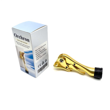 Orchron Door stops of metal Gold Metal Kickdown Door Holder With Rubber Foot And Screws Drilling Mount Door Stops