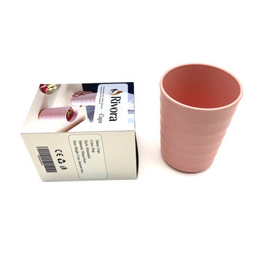 Rivora Cups Pink Minimalist Wheat Straw Material Height 11Cm Diameter 8Cm Eco-Friendly Cups
