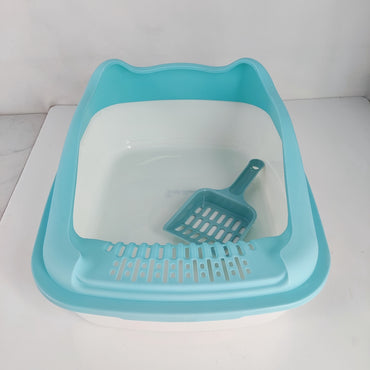 seek elengance Cat Litter Pans for Indoor Cats - Durable Plastic Litter Box with Easy Clean Design