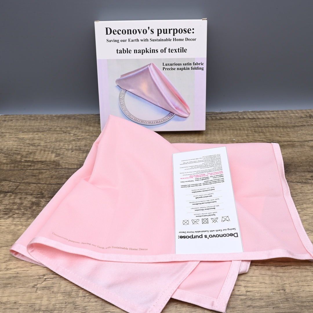 Deconovo's purpose: Saving our Earth with Sustainable Home Decor Luxury Table Napkins of Textile - Premium Satin Woven Cloth Napkins for Elegant Dining, Wedding, Restaurant & Home Decoration