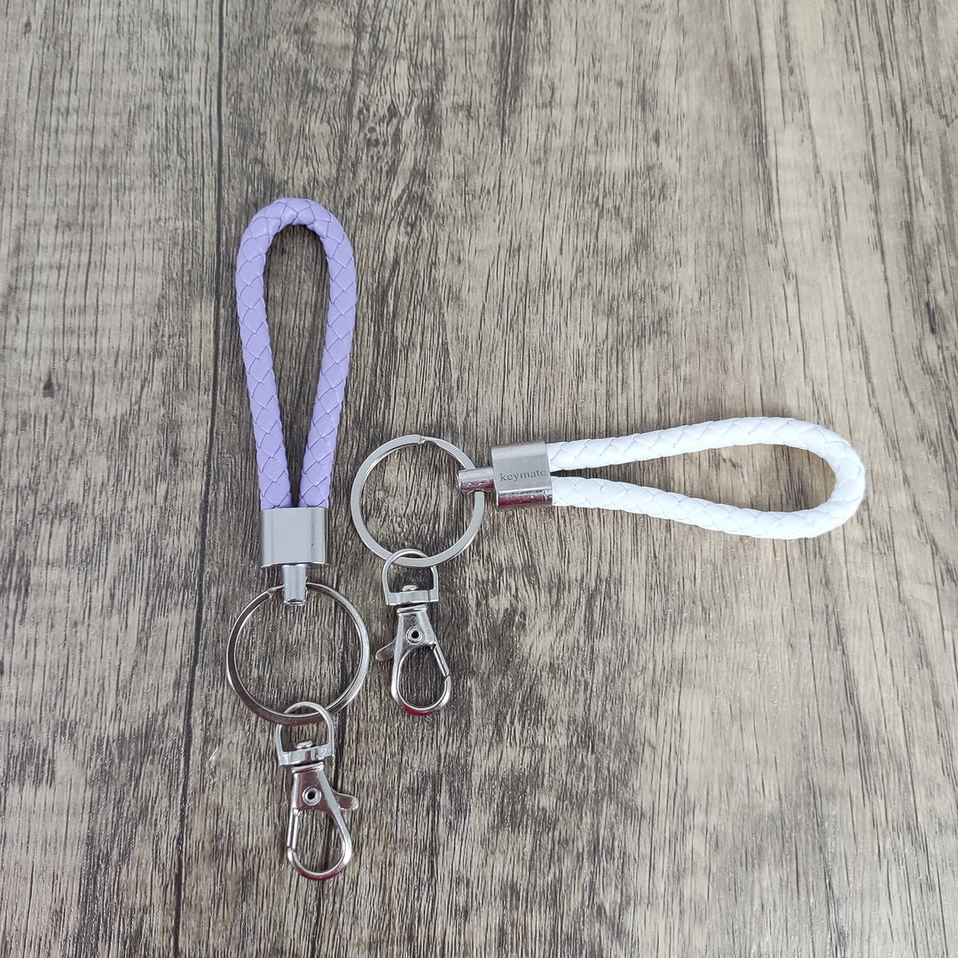 keymate Elegant Purple & White Key Chain - Lightweight & Durable