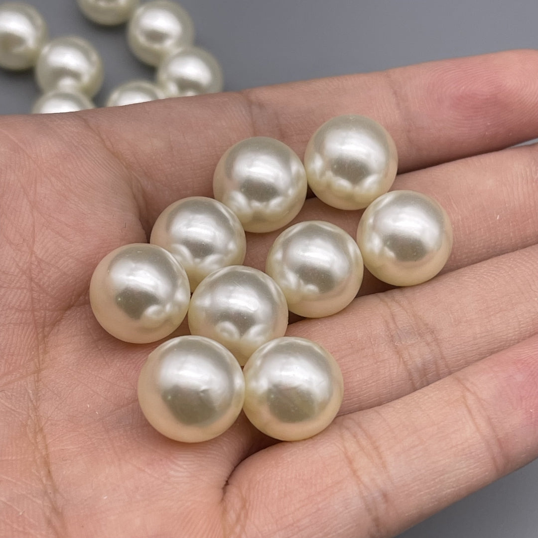 GLBCC Pearl Beads for Jewelry Making, DIY Craft Decoration, White Round Loose Spacer Bead